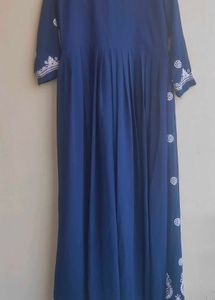 Elegant Navy Blue Embroidered Kurta
