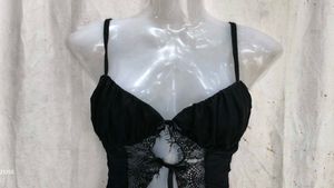 Sheer Lace Bow Detail Cami Top
