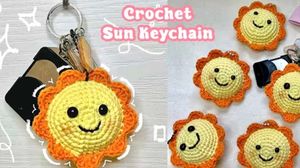 Crochet Chick or Sun Keychain