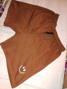 Brown Smiley Face Shorts