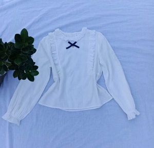 White Frilled Ruffle Blouse