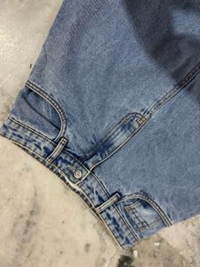 Light Wash Denim High-Waisted Maxi Skirt