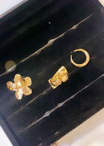anti tarnish Gold Flower Statement Ring set