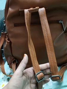 Stylish Brown Faux Leather Backpack
