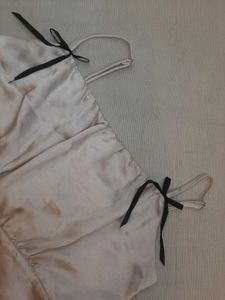 Cute Bow Satin Crop Top