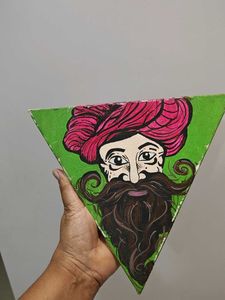 Unique Hand-Painted Triangular Wall Art