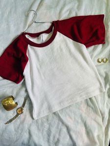 Classic Red &amp; White Baseball Tee