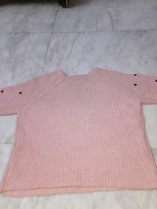 Cute Pink Heart Pattern Sweater