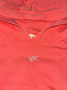 H&amp;M Coral NYC Cropped Hoodie