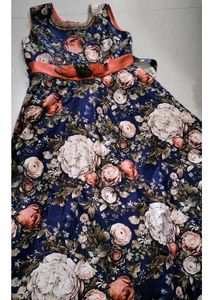 Stunning Floral Print Ethnic Gown