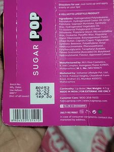 Sugar lip tinted balm peach flavour