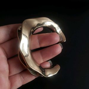Abstract Gold Cuff Bracelet