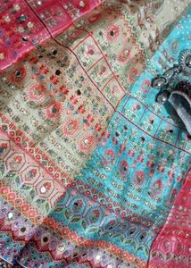 Embroidered Ethnic lehanga with mirror work