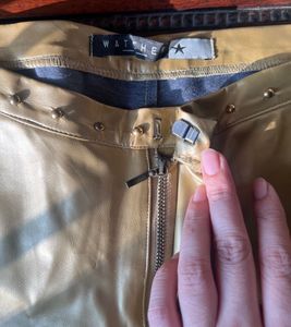 vintage Y2K gold leather pants