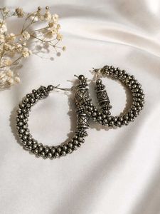 Exquisite Beaded Hoop Earrings
