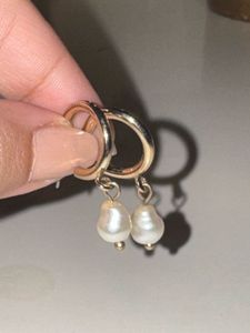 Accesssorize Gold Hoop Earrings with Pearls