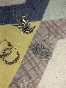 PACK OF 3 Pair MINIMAL OXIDISED EARINGS