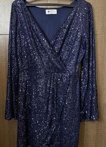 Sparkling Navy Blue Sequin Dress