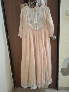 Elegant Peach Anarkali Gown