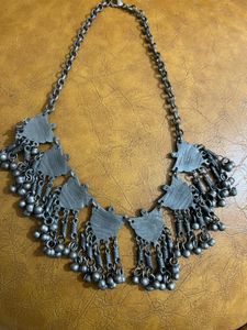 Vintage Tribal Oxidized Silver Necklace