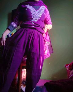 Beautiful Purple Kurta Set with Dupatta