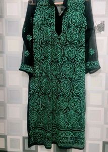 Chikankari Kurta (Black)