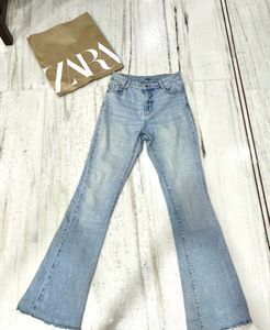 Zara Light Wash Flare Bootcut Jeans