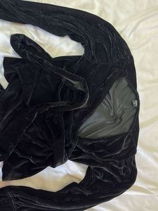 Velvet Black Long Sleeve Top