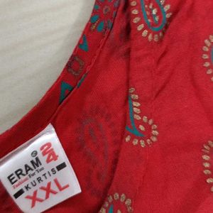 Red Paisley Print Kurta