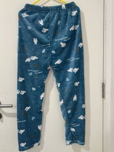 Blue bear and stars fleece warm pyjama