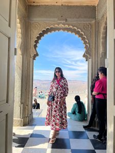 Angrakha Full Flare Floral Dress