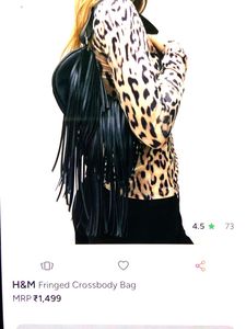 H&amp;M Chic Fringed black Crossbody Bag