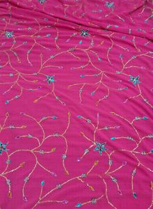 Embroidered Pink Saree with Sequins