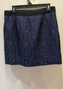 Navy Textured Mini Skirt