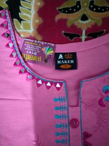 Pink Embroidered Kurta