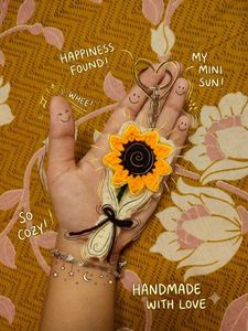Handmade Sunflower Keychain Charm 🌻
