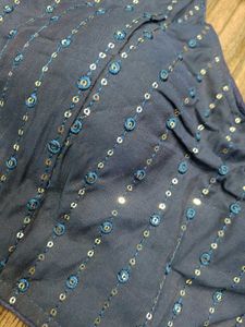 Sparkling Navy Blue Sequined Blouse