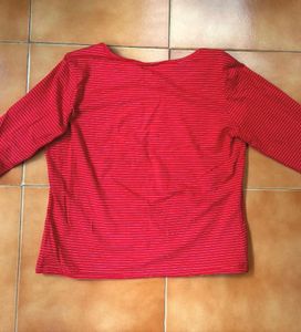 Red Striped Long Sleeve Top