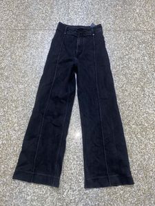 ZARA SOLID WIDE LEG DENIM