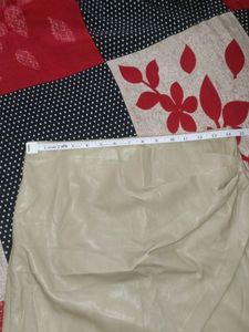 Nude Leather Skirt