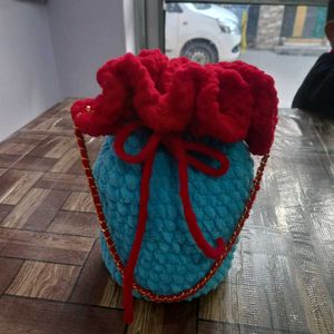 Handmade Plush Drawstring Pouch