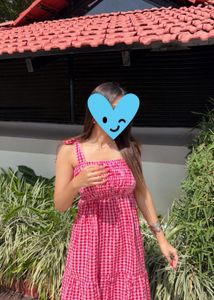 Pink Checked Summer Dress