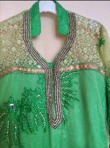 Emerald Green Embroidered Kurta Set
