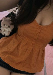 🧡🪩 Y2K vintage Orange Button-Up Cami Top 🪩🧡