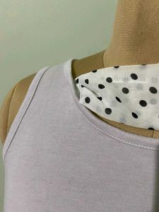 Lavender  Ruffle bolka dot top