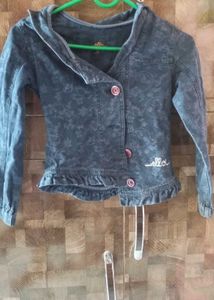 Girls' Blue Floral Print Jacket