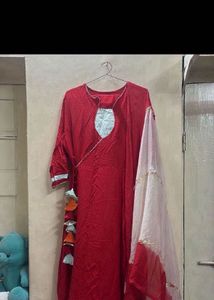 Vibrant Red Kurta Set with Dupatta