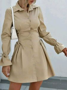 Beige Shirt Dress