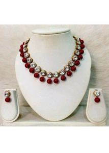 Trendy Alloy &amp; Kundan Bead Necklace Set