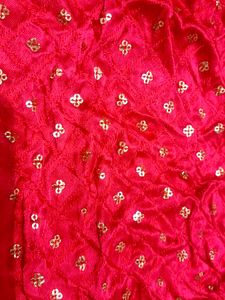 Vibrant Red Fabric Piece cut piec